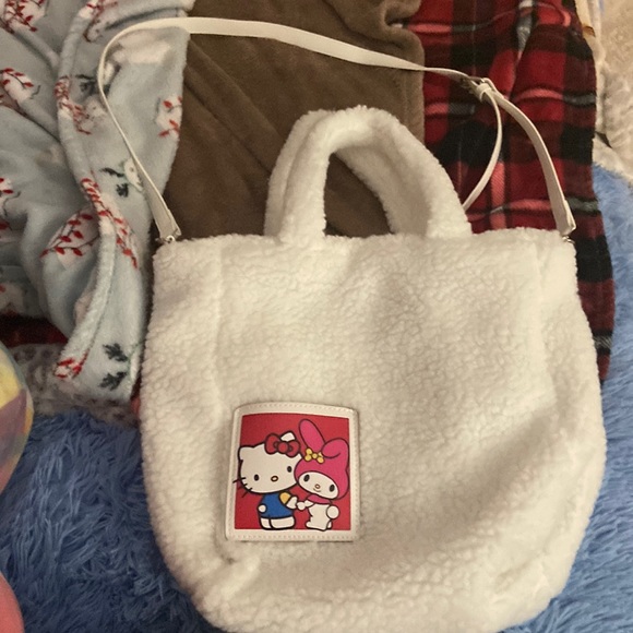 Sanrio Hand Bag (Sanrio Tea Room Design) - Polyester Tote, 12.8x4.1x8.5 Inches, Adjustable Handle